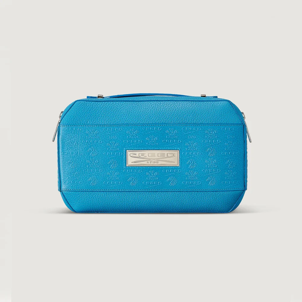 Blau Leder Kosmetik Tüte Bild 1