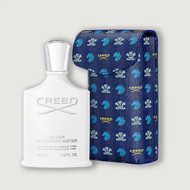 Silver Mountain Water 100 ml Flakon mit Ledertasche