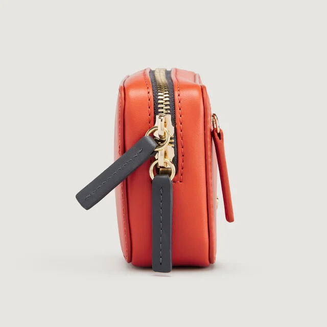 Kleiner Kulturbeutel aus Leder – Zitrus